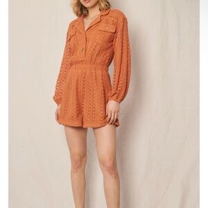 Crochet Long Sleeve Romper